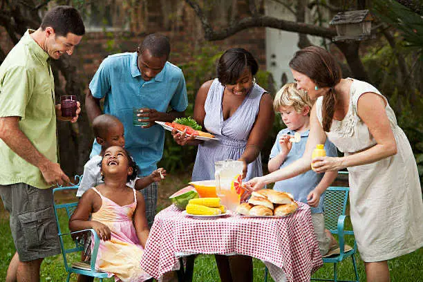 Grilled hot dogs at the family fun day